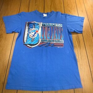 Vintage 1993 Toronto Blue Jays Ravens Athletic T-Shirt Blue Mens L Single stitch